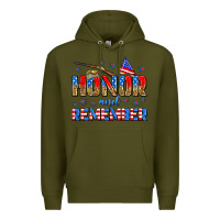 Army Green honor and remember Premium Hoodie - Zillion Design Studio
