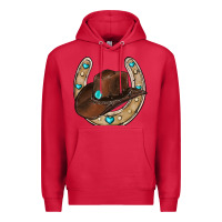 Cardinal horseshoe cowboy hat Premium Hoodie - RanaPortraitStore