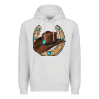 Dove Grey horseshoe cowboy hat Premium Hoodie - RanaPortraitStore