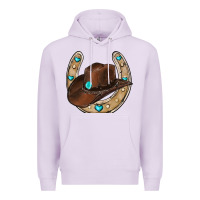 Lilac horseshoe cowboy hat Premium Hoodie - RanaPortraitStore