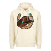 Sandshell horseshoe cowboy hat Premium Hoodie - RanaPortraitStore