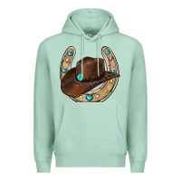 Seafoam horseshoe cowboy hat Premium Hoodie - RanaPortraitStore