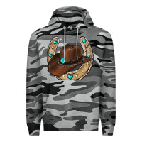 Slate Camo horseshoe cowboy hat Premium Hoodie - RanaPortraitStore