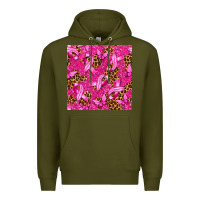 Army Green Breast Cancer with Ribbon and Butterfly Premium Hoodie - texasbilliewilder