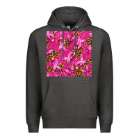 Charcoal Heather Breast Cancer with Ribbon and Butterfly Premium Hoodie - texasbilliewilder