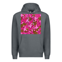 Rock Breast Cancer with Ribbon and Butterfly Premium Hoodie - texasbilliewilder