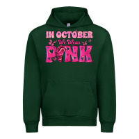 Forest Green In October We Wear Pink Urban Hoodie - texasbilliewilder