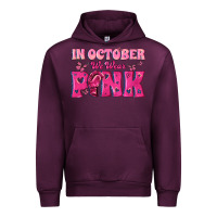 Mauve Wine In October We Wear Pink Urban Hoodie - texasbilliewilder