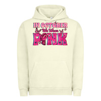Pigment Pistachio In October We Wear Pink Urban Hoodie - texasbilliewilder