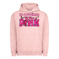 Pigment Salmon In October We Wear Pink Urban Hoodie - texasbilliewilder