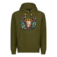 Army Green western horseshoe skull Premium Hoodie - RanaPortraitStore