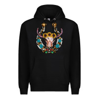 Black western horseshoe skull Premium Hoodie - RanaPortraitStore