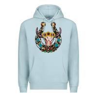 Blue Mist western horseshoe skull Premium Hoodie - RanaPortraitStore
