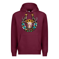 Burgundy western horseshoe skull Premium Hoodie - RanaPortraitStore
