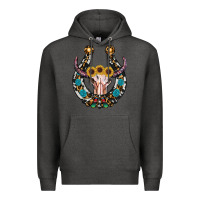 Charcoal Heather western horseshoe skull Premium Hoodie - RanaPortraitStore