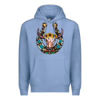 Colony Blue western horseshoe skull Premium Hoodie - RanaPortraitStore