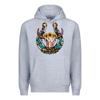 Heather Grey western horseshoe skull Premium Hoodie - RanaPortraitStore