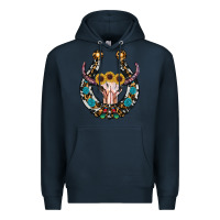 Navy western horseshoe skull Premium Hoodie - RanaPortraitStore