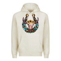 Oatmeal Heather western horseshoe skull Premium Hoodie - RanaPortraitStore