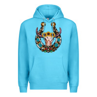 Ocean Blue western horseshoe skull Premium Hoodie - RanaPortraitStore