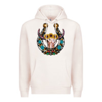 Pale Pink western horseshoe skull Premium Hoodie - RanaPortraitStore