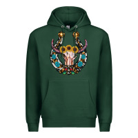 Sports Green western horseshoe skull Premium Hoodie - RanaPortraitStore
