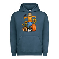 Pigment Midnight Navy pumpkin sunflower fall scarecrow Urban Hoodie - RanaPortraitStore