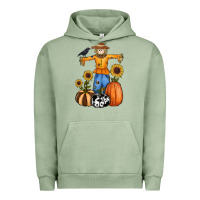 Pigment Oil Green pumpkin sunflower fall scarecrow Urban Hoodie - RanaPortraitStore