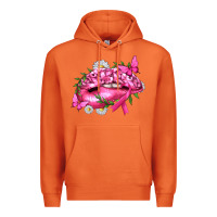 Carrot Breast Cancer with Ribbon Pink Lips Premium Hoodie - texasbilliewilder