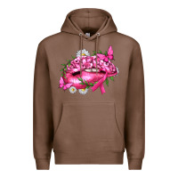 Chestnut Breast Cancer with Ribbon Pink Lips Premium Hoodie - texasbilliewilder