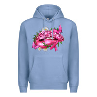 Colony Blue Breast Cancer with Ribbon Pink Lips Premium Hoodie - texasbilliewilder