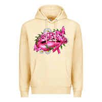 Pina Colada Breast Cancer with Ribbon Pink Lips Premium Hoodie - texasbilliewilder