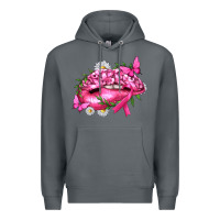 Rock Breast Cancer with Ribbon Pink Lips Premium Hoodie - texasbilliewilder