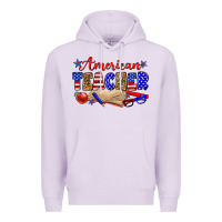 Lilac American teacher Premium Hoodie - Zillion Design Studio