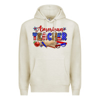 Oatmeal Heather American teacher Premium Hoodie - Zillion Design Studio