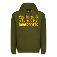 Army Green Childhood Cancer Awareness Premium Hoodie - texasbilliewilder