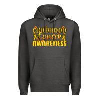 Charcoal Heather Childhood Cancer Awareness Premium Hoodie - texasbilliewilder