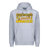 Heather Grey Childhood Cancer Awareness Premium Hoodie - texasbilliewilder