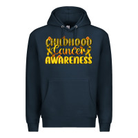 Navy Childhood Cancer Awareness Premium Hoodie - texasbilliewilder