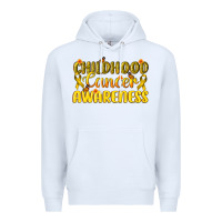 White Childhood Cancer Awareness Premium Hoodie - texasbilliewilder
