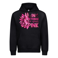 Black In October We Wear Pink Sunflower Urban Hoodie - texasbilliewilder