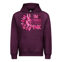 Mauve Wine In October We Wear Pink Sunflower Urban Hoodie - texasbilliewilder