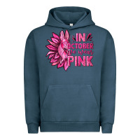 Pigment Midnight Navy In October We Wear Pink Sunflower Urban Hoodie - texasbilliewilder