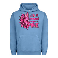 Pigment Pebble Blue In October We Wear Pink Sunflower Urban Hoodie - texasbilliewilder