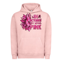 Pigment Salmon In October We Wear Pink Sunflower Urban Hoodie - texasbilliewilder