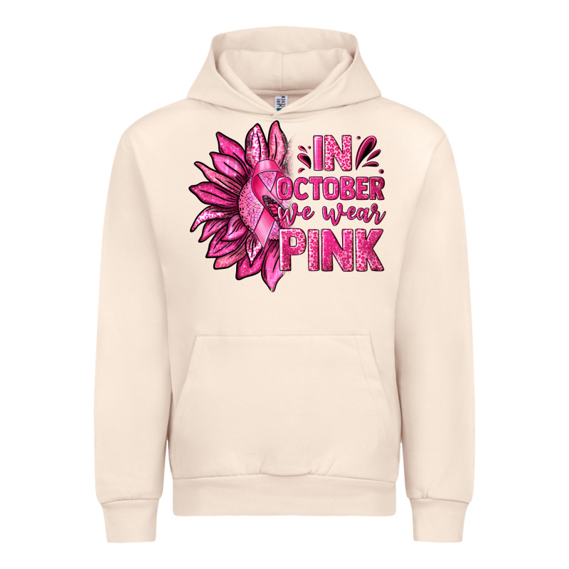 In October We Wear Pink Sunflower Urban Hoodie by texasbilliewilder | Teevron