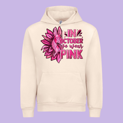 In October We Wear Pink Sunflower Urban Hoodie Designed By Texasbilliewilder