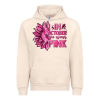 Sandshell In October We Wear Pink Sunflower Urban Hoodie - texasbilliewilder