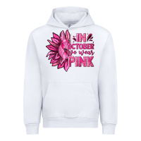 White In October We Wear Pink Sunflower Urban Hoodie - texasbilliewilder