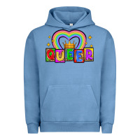 Pigment Pebble Blue queer Urban Hoodie - Zillion Design Studio